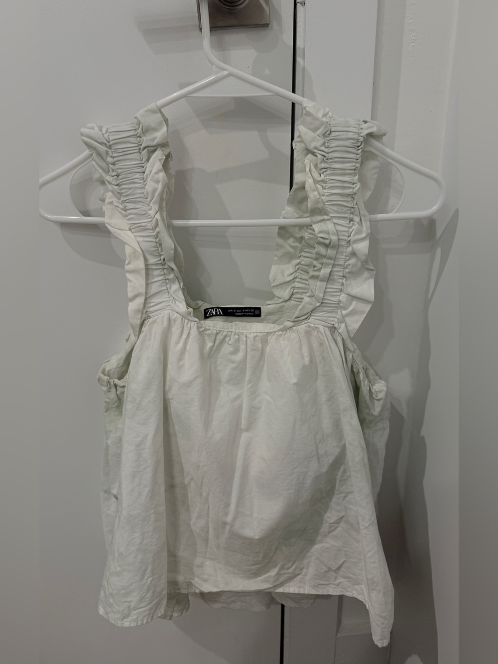 Zara Cream Ruffle-Trim Camisole